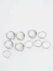 Серебряный комплект колец, набор из 6 шт., из бижутерного сплава