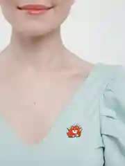 Рыжий металлический пин-значок "Лиса"