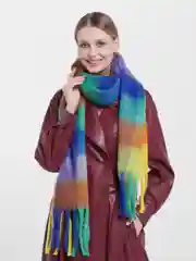 Алый шарф цветной, 250х40 см