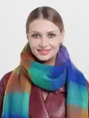 Алый шарф цветной, 250х40 см