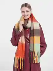 Желтый шарф цветной, 250х40 см