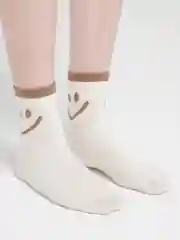Молочный носки   с принтом смайл