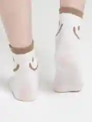 Белый носки   с принтом смайл