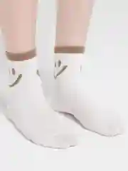 Белый носки   с принтом смайл