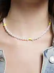 Желтый чокер - цепочка на резинке 40 см HANDE MADE