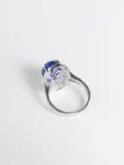 Синий винтажное кольцо с крупным камнем, Xuping