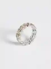 Серебряный кольцо-цепочка с цирконием