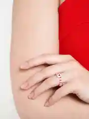 Кольцо из бисера "Сердце"