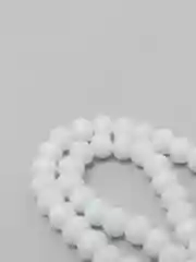 Белый бусины рондели, граненые, стеклянные