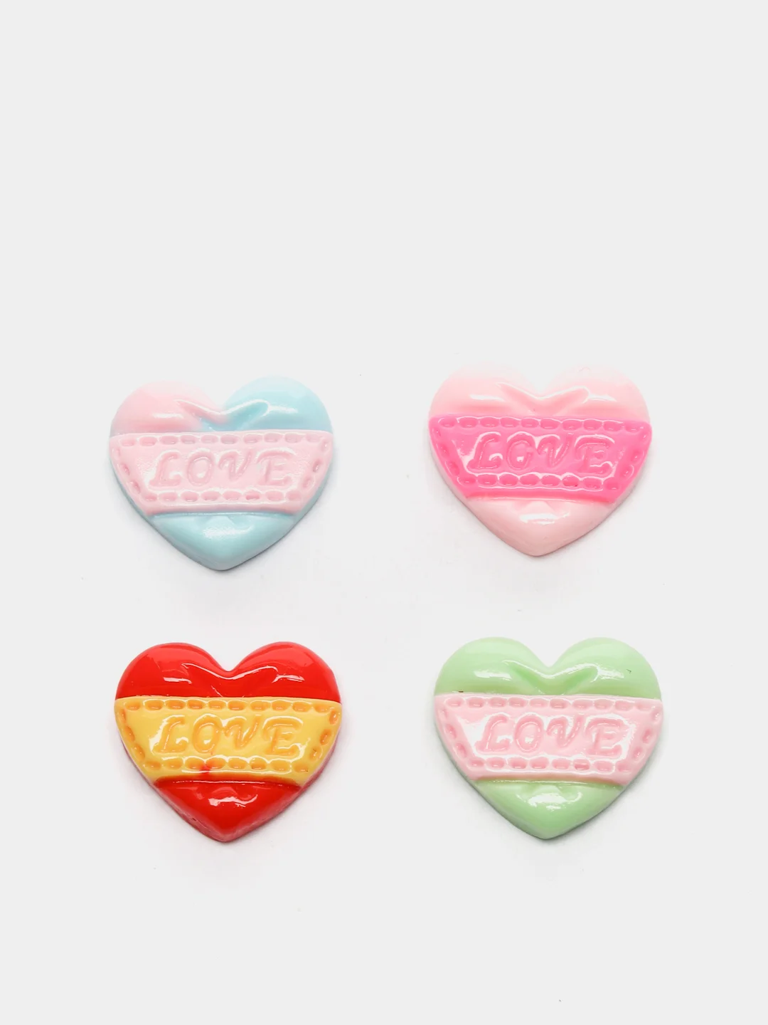 Прозрачный кабошон "Сердечко Love", 2-8 штук
