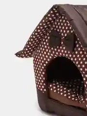 Коричневый домик для кошек и собак мелких пород LOORI дом со съемной крышей и подушкой