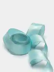 Голубой лента репсовая с люрексом и атласной вставкой, 2,5 см x 2 метра