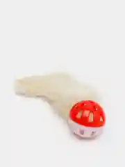 Красный игрушка для кошек "Хвост кролика с шариком"