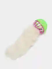 Фиолетовый игрушка для кошек "Хвост кролика с шариком"