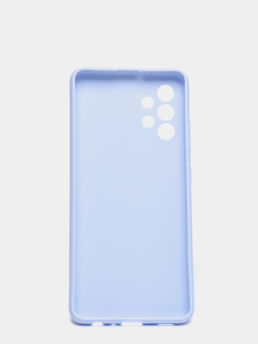 Голубой чехол Samsung A12 / M12 / A22 / M32 / M22 / A32 силиконовый с защитой камеры