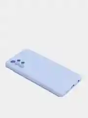 Голубой чехол Samsung A12 / M12 / A22 / M32 / M22 / A32 силиконовый с защитой камеры