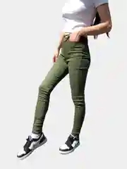 Зелёный хаки джинсы skinny женские зауженные, с высокой посадкой