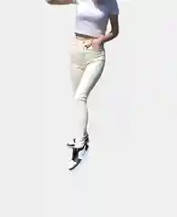 Лимонный джинсы skinny женские зауженные, с высокой посадкой