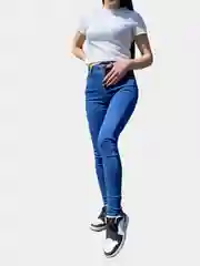 Синий джинсы skinny женские зауженные, с высокой посадкой