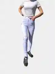 Белый джинсы skinny женские зауженные, с высокой посадкой
