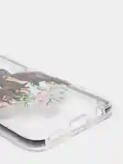 Серебряный чехол Huawei P40 Lite, Хуавей П40 Лайт, прозрачный плотный с рисунком и цветной рамкой