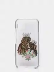 Серебряный чехол Huawei P40 Lite, Хуавей П40 Лайт, прозрачный плотный с рисунком и цветной рамкой