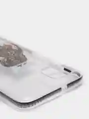 Серебряный чехол Huawei P40 Lite, Хуавей П40 Лайт, прозрачный плотный с рисунком и цветной рамкой