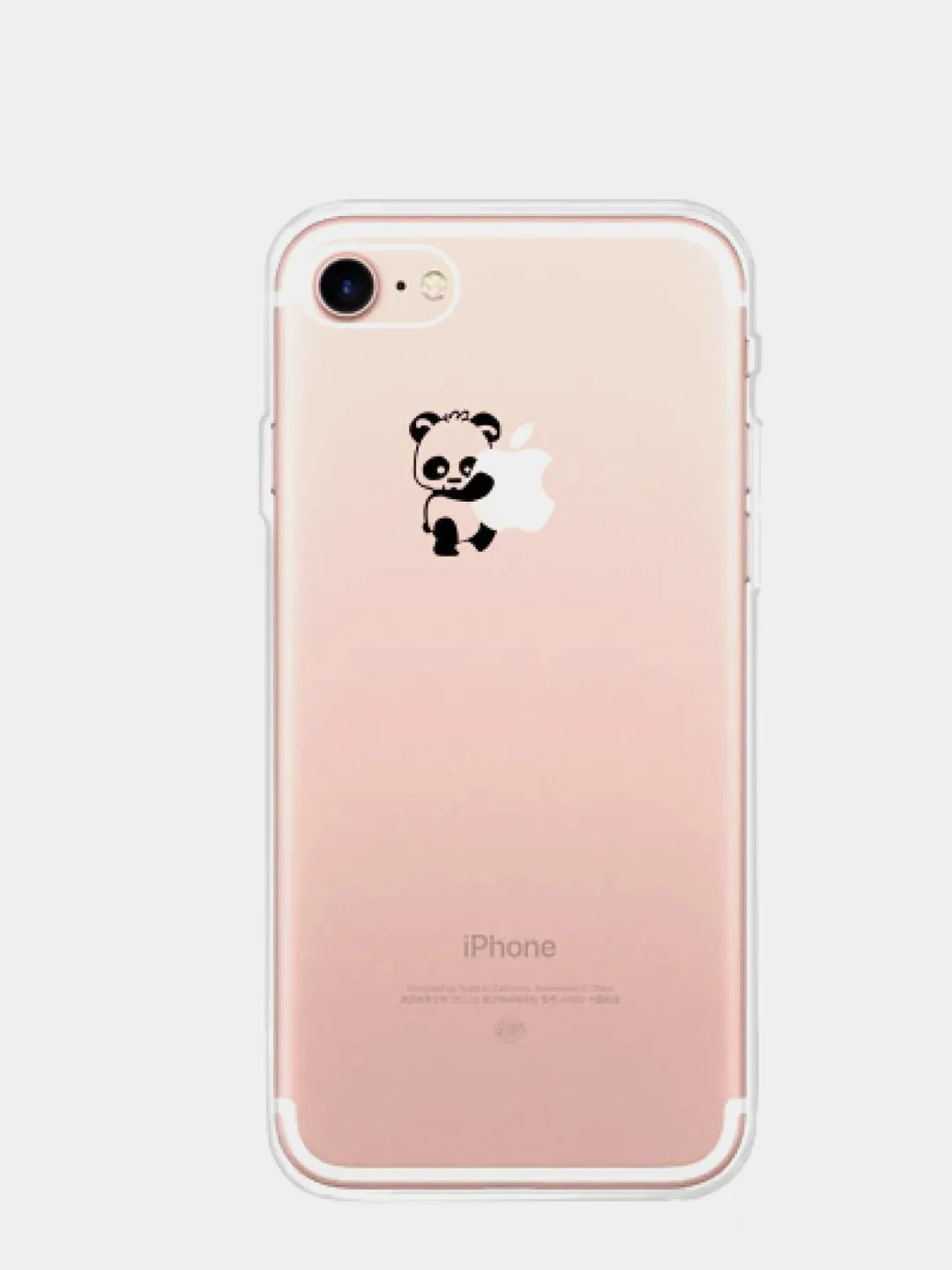 Серебряный чехол силиконовый, прозрачный, для Apple Iphone, с рисунком панды