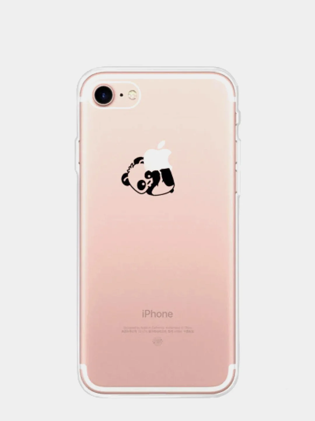 Серый чехол силиконовый, прозрачный, для Apple Iphone, с рисунком панды