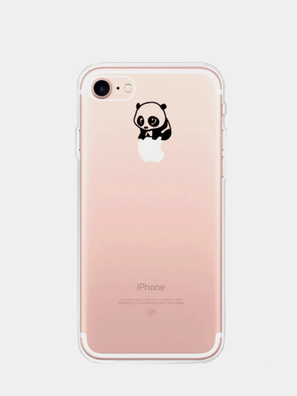 Чехол силиконовый, прозрачный, для Apple Iphone, с рисунком панды