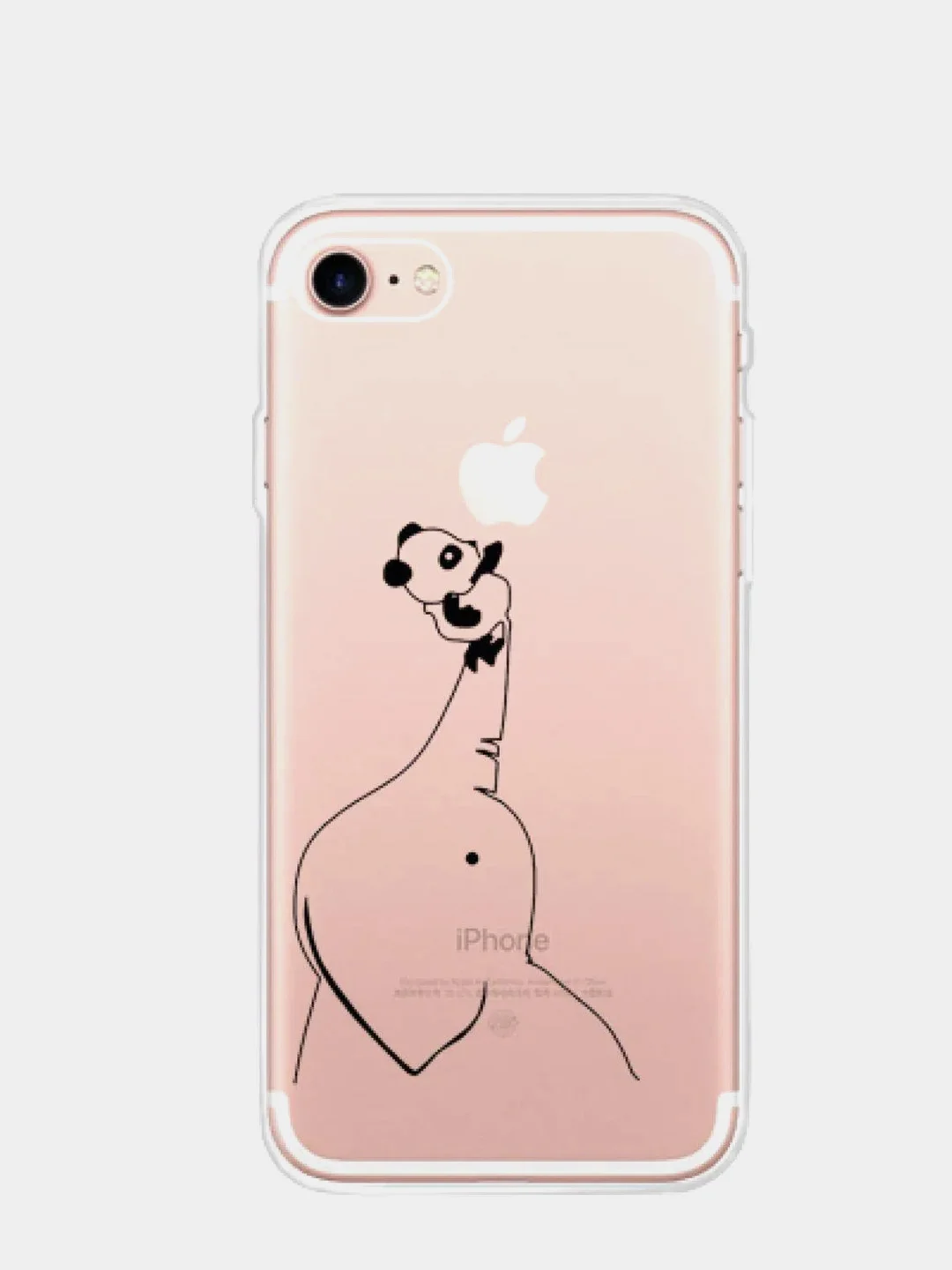 Черный чехол силиконовый, прозрачный, для Apple Iphone, с рисунком панды