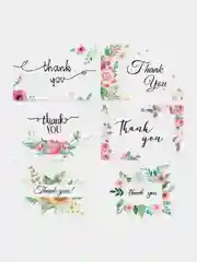 Розовый набор открыток "Thank you", 6 штук в наборе