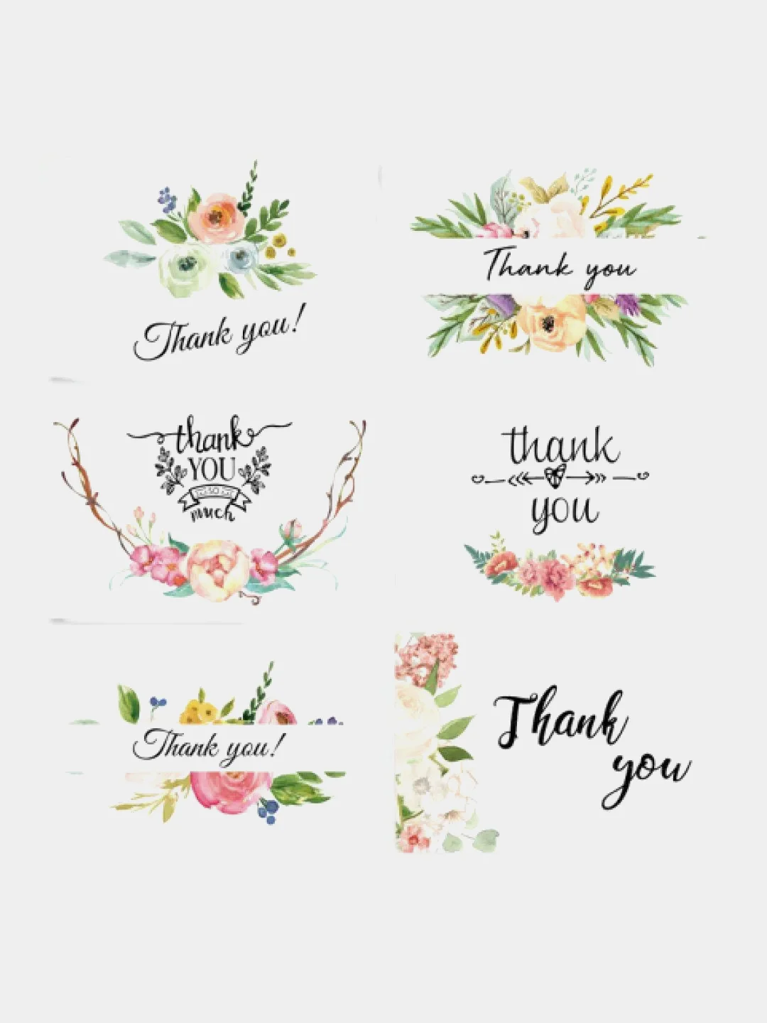 Коралловый набор открыток "Thank you", 6 штук в наборе