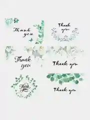 Зеленый набор открыток "Thank you", 6 штук в наборе