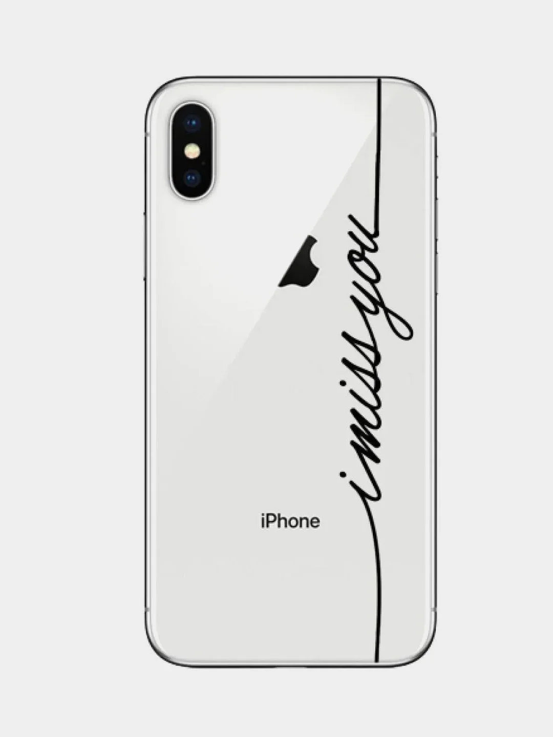 Серый чехол силиконовый c надписями для iPhone 11, pro, XR, X / XS, 7/8, 6/6S, 5 SE