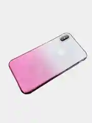Розовый чехол прозрачный силиконовый градиент для iPhone