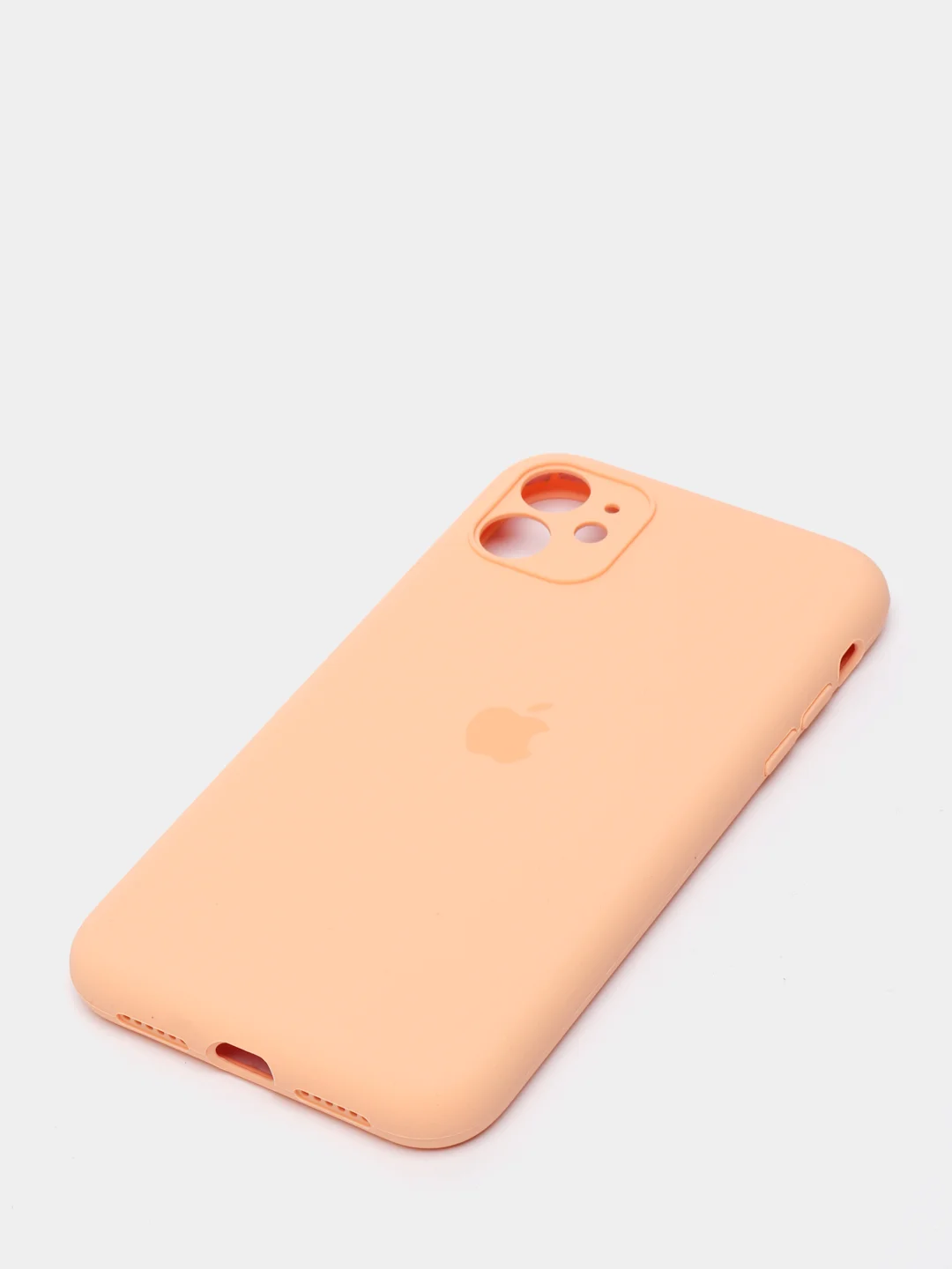 Кремовый чехол Silicone Case iPhone 11 с защитой камеры с бархатной подкладкой