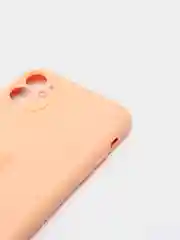 Кремовый чехол Silicone Case iPhone 11 с защитой камеры с бархатной подкладкой