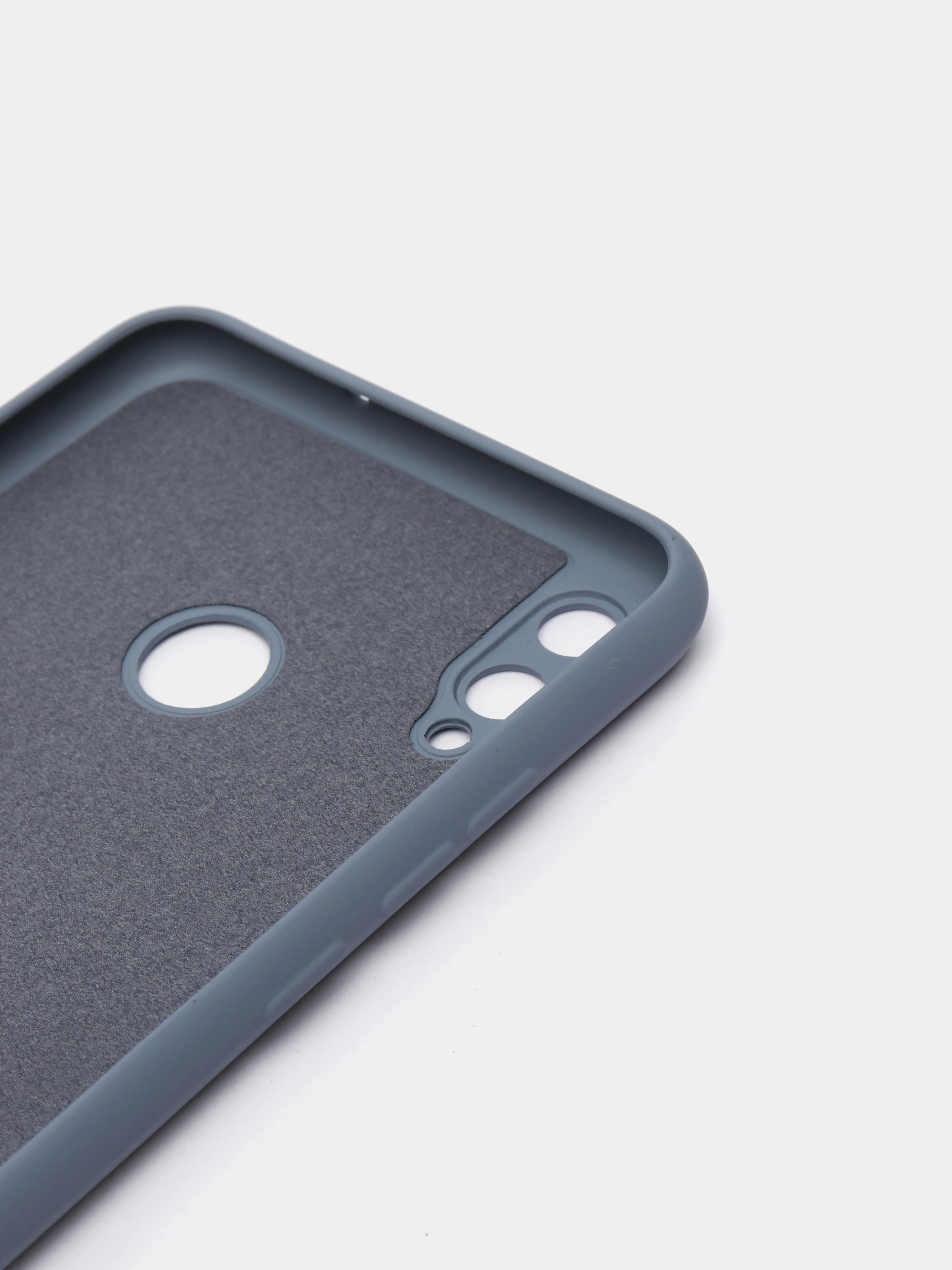 Синий чехол на Honor 8X, силиконовый, с бархатной подкладкой