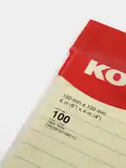 Стикеры Kores 100x150 мм пастельные желтые в линейку, 100 листов