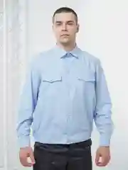 Рубашка Полиции бледно-голубая мужская (Длинный рукав)