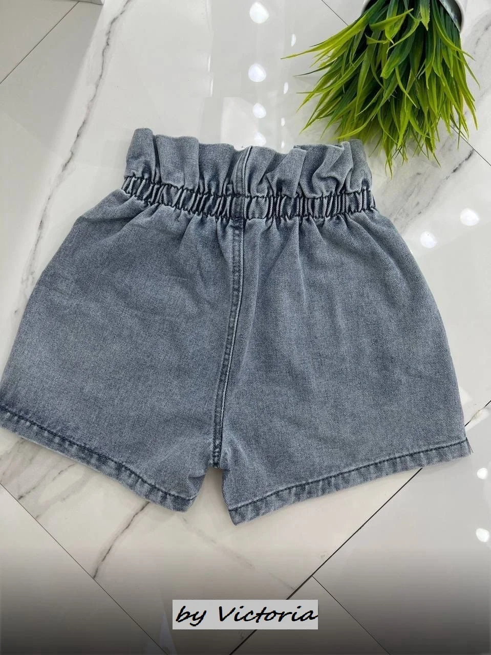 Голубой шорты женские джинсовые, короткие, на резинке
