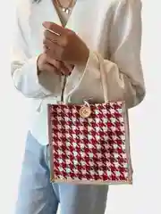 Вишнёвый женская сумка из мешковины