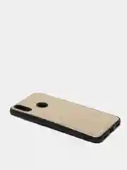 Золотой чехол Huawei Y7 2019, Хуавей У7 2019 силиконовый с блестками