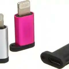 Красный переходник зарядки с microUSB на Lightning