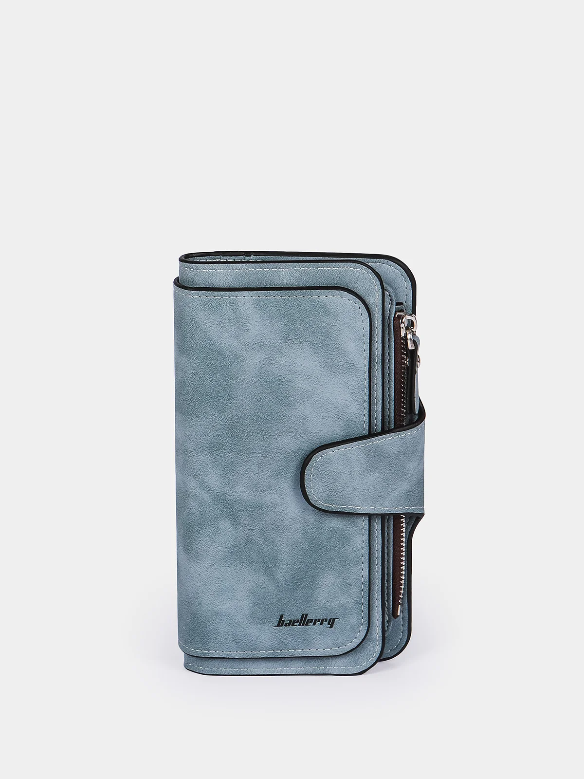 Серый меланж кошелек женский  Baellerry из замшевой экокожи, 10 цветов