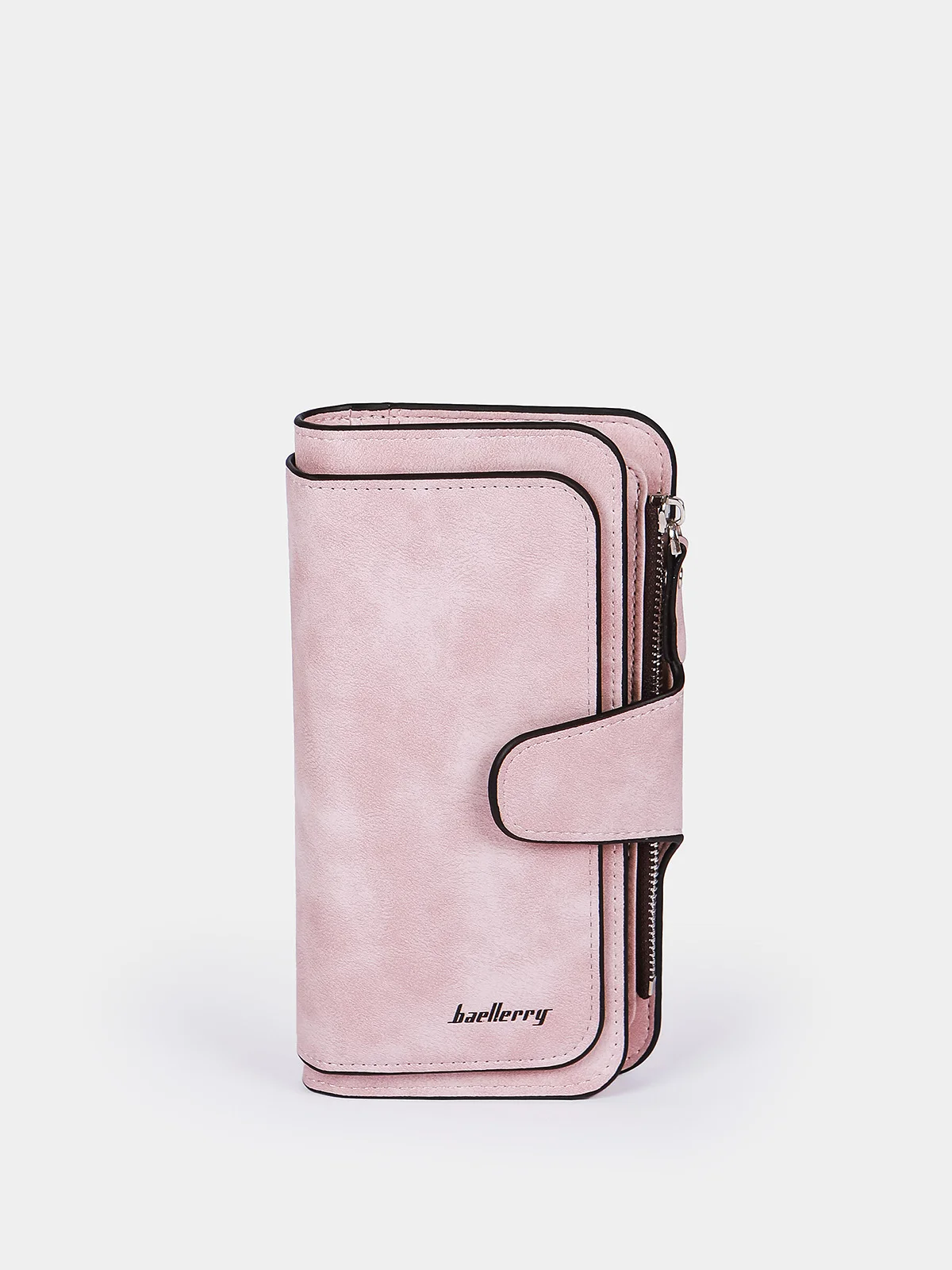 Серый меланж кошелек женский  Baellerry из замшевой экокожи, 10 цветов