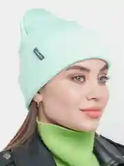 Мятный шапка-лопатка Leray "Джуниор" однотонная, 39 цветов, двойная, 54-56