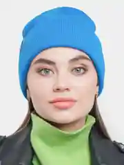 Тёмно-бирюзовый шапка-лопатка Leray "Джуниор" однотонная, 39 цветов, двойная, 54-56