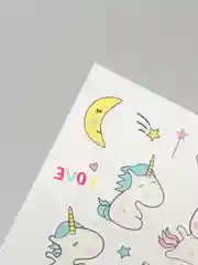 Угольный татуировки "Единороги, мультяшные животные", 12*7,5 см